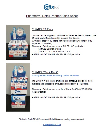 Pharmacy – Retail Partner Sales Sheet